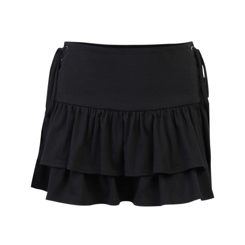 Dark Style Side-waist Strappy Skirt